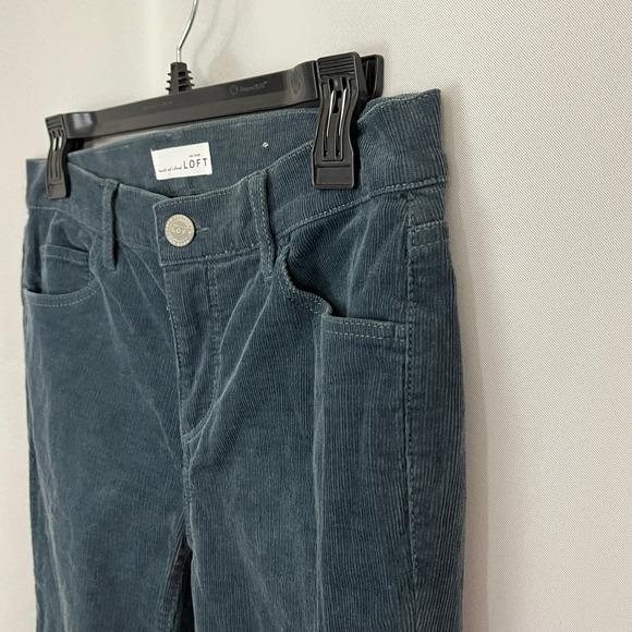 LOFT Modern Skinny Corduroy Pants Teal Women's Size 4 Elfcore Forest CottageCore - Picture 13 of 14